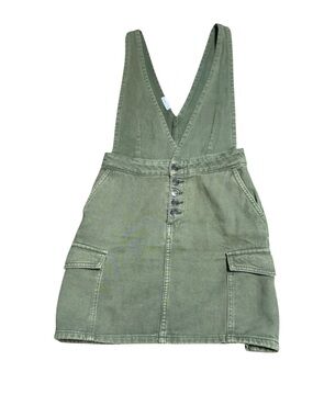 Y2K Overall Utility Mini Pinafore Dress XS